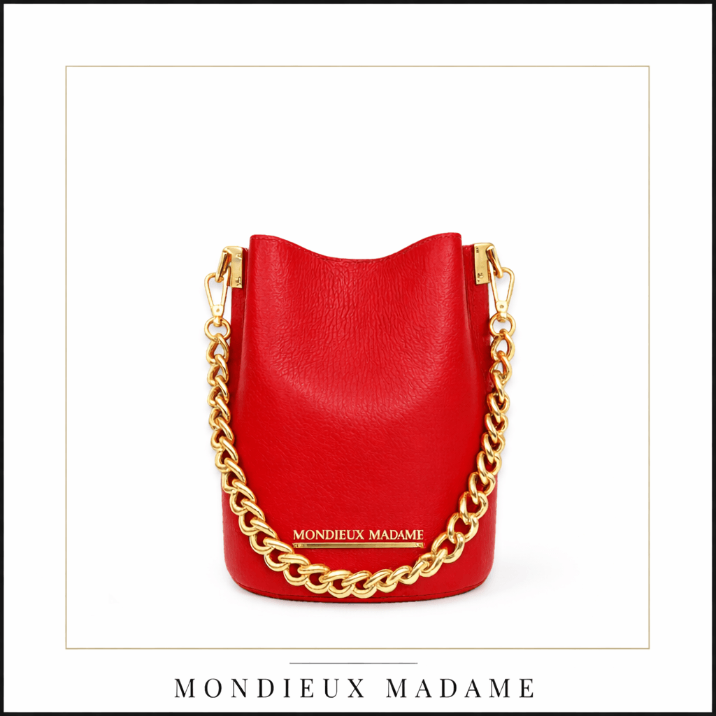 Sac à main cuir rouge femme Tatie Mon Dieu Madame