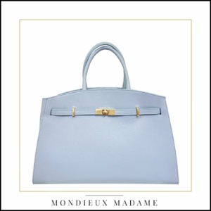 Sac à main MonDieux Madame en cuire bleu Ciel